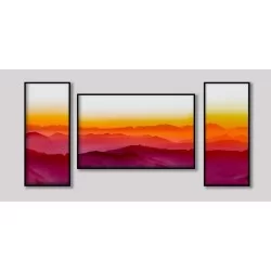 Espectacular paisaje moderno tonos rojizos impreso en "cristal" arraglas con marco